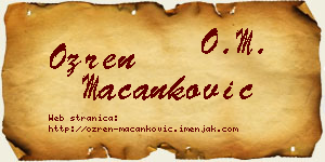 Ozren Macanković vizit kartica